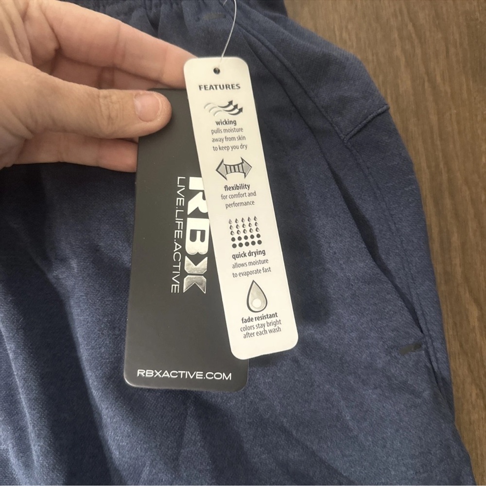 RBX Men's Dark Blue Athletic Shorts - Picture 2 of 5